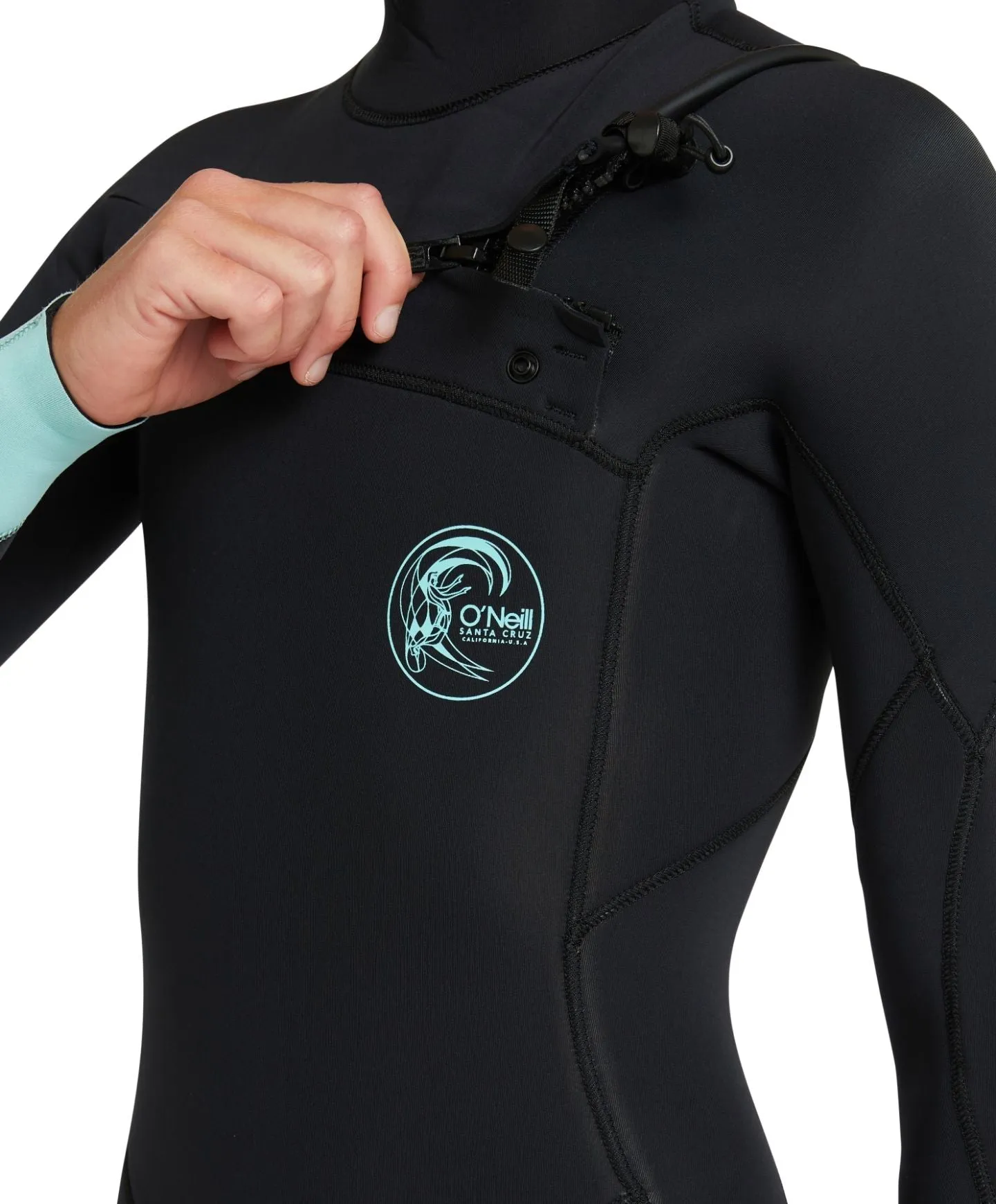 O'NEILL GIRLS BAHIA CZ 3/2MM STEAMER BLACK AQUA