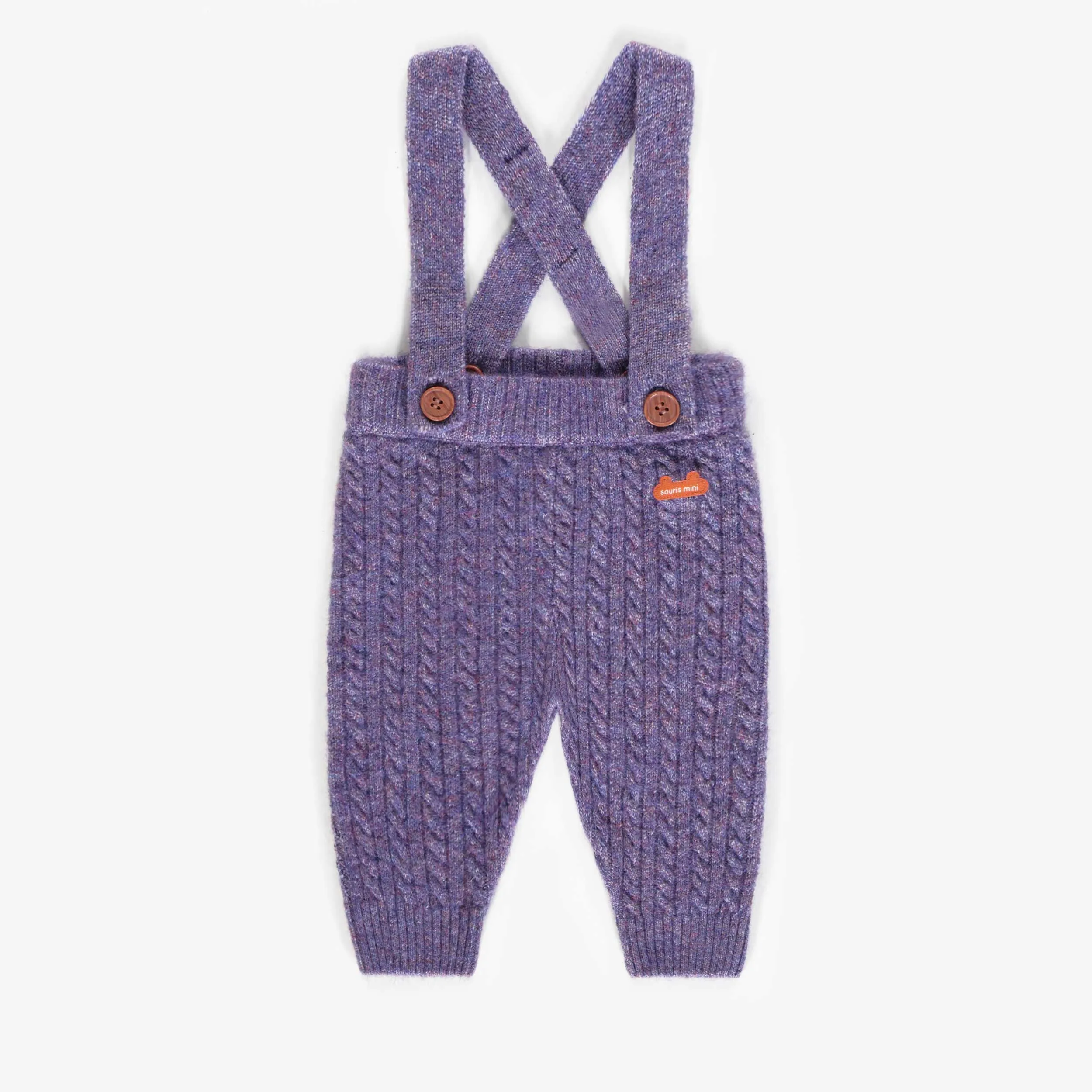 Pantalon à bretelles amovibles en polyester recyclé, naissance || Pants with removable straps in recycled polyester, newborn