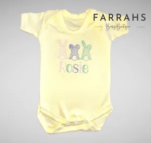 Personalised lemon Easter bunny vests
