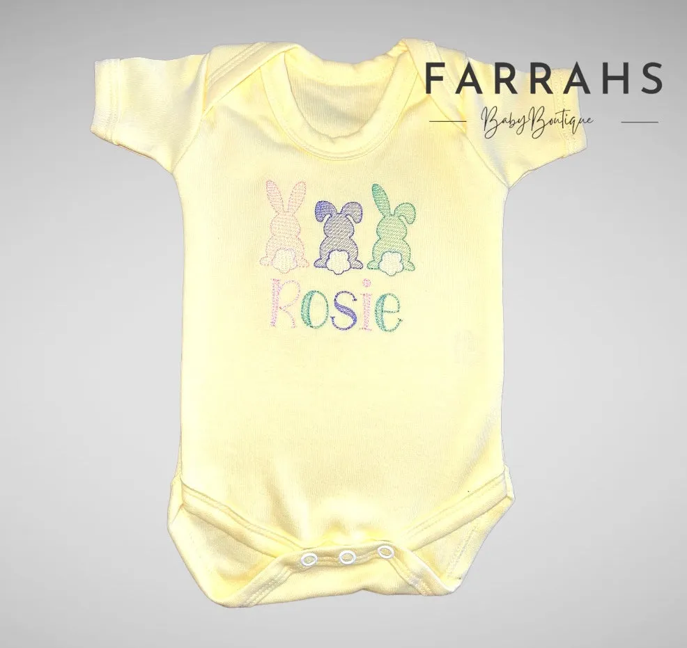 Personalised lemon Easter bunny vests