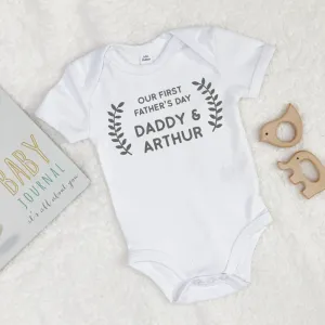 Personalised Our First Fathers Day Babygrow