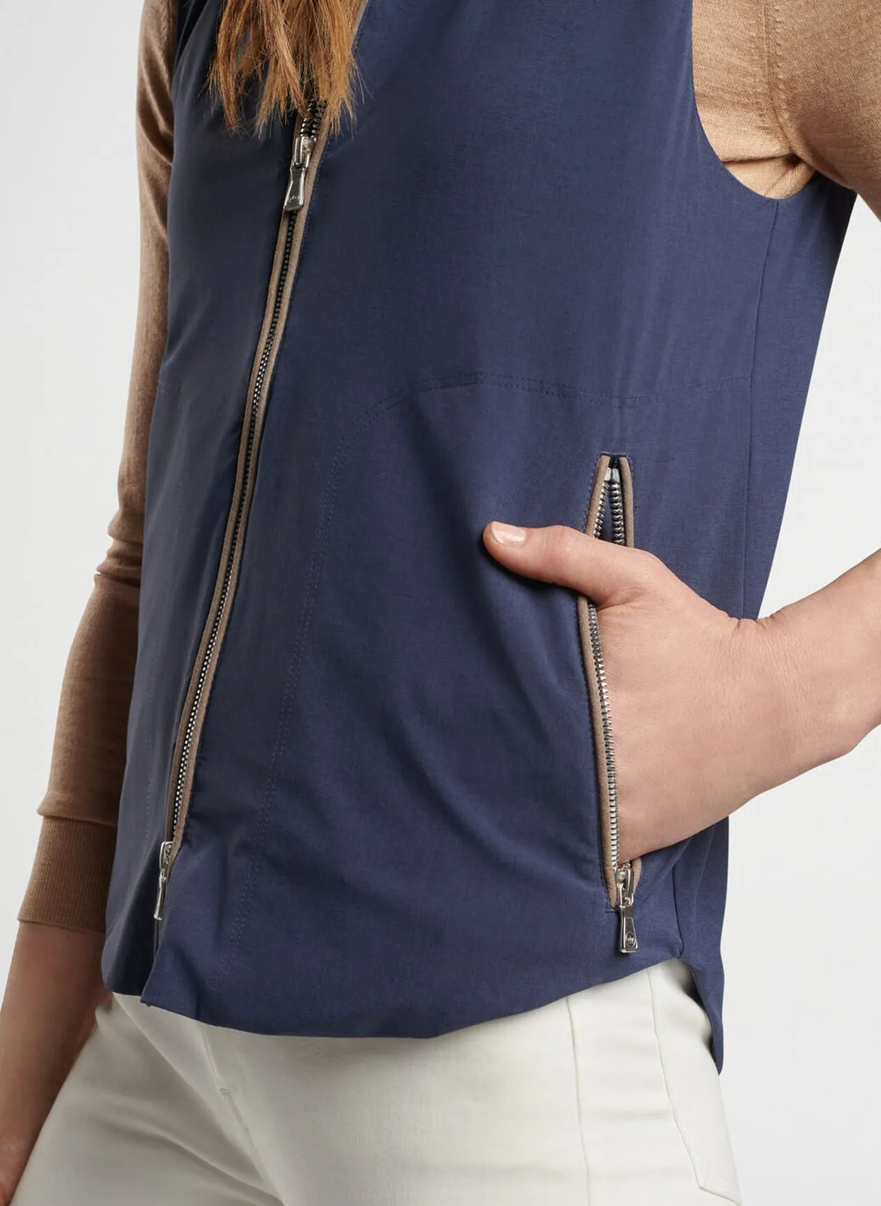 Peter Millar Womens Surge Full Zip Vest - NAVY