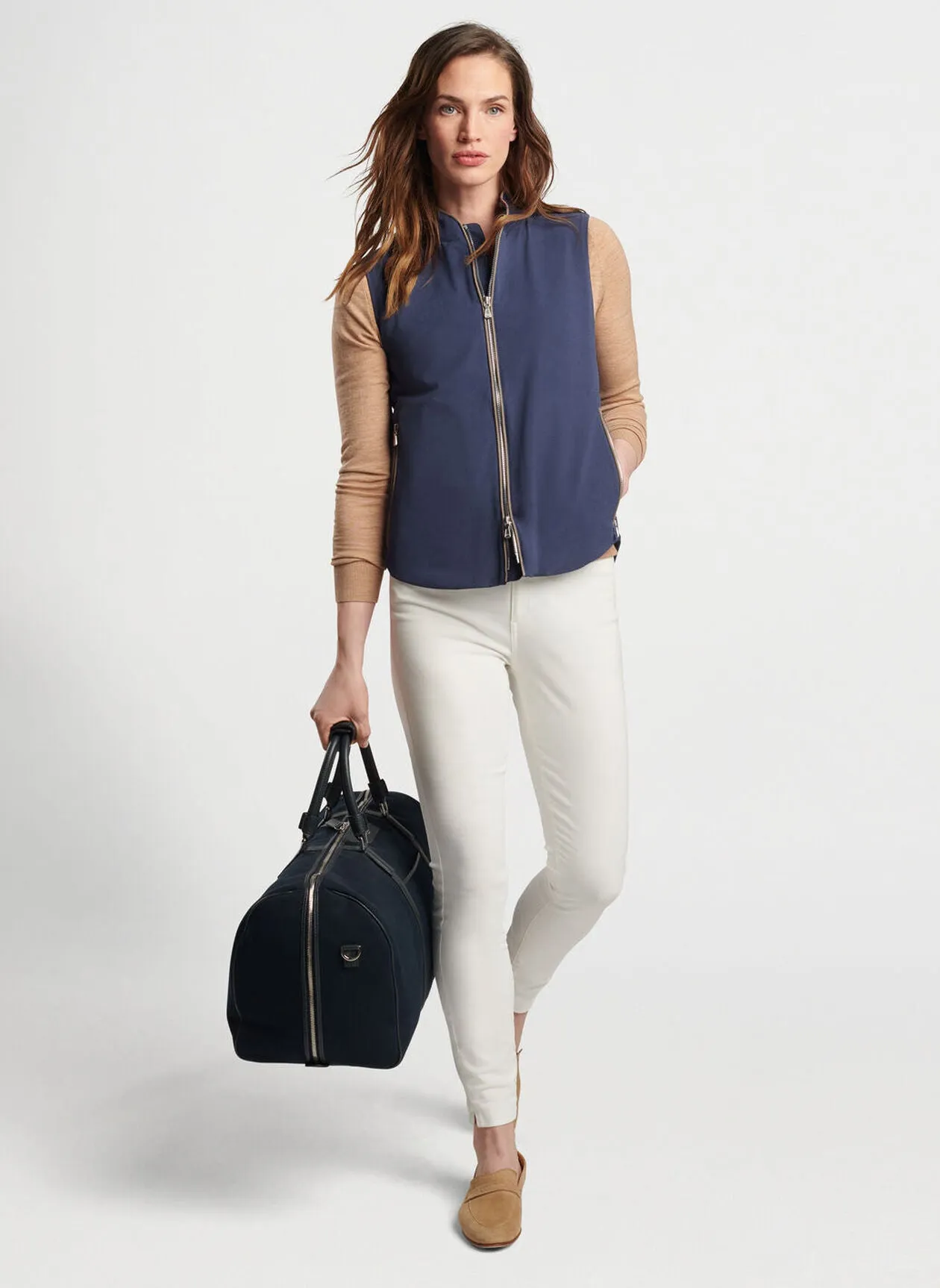 Peter Millar Womens Surge Full Zip Vest - NAVY