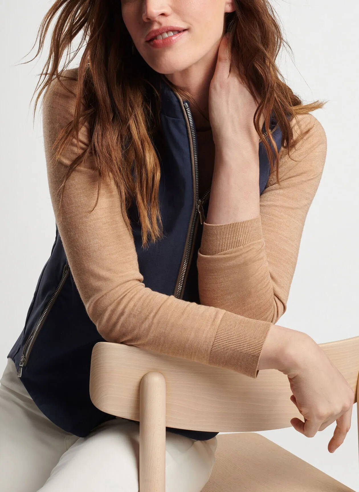 Peter Millar Womens Surge Full Zip Vest - NAVY