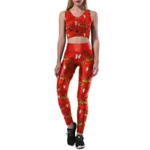 Pumpkin Ghost Halloween Two Piece Leggings Set - Red S