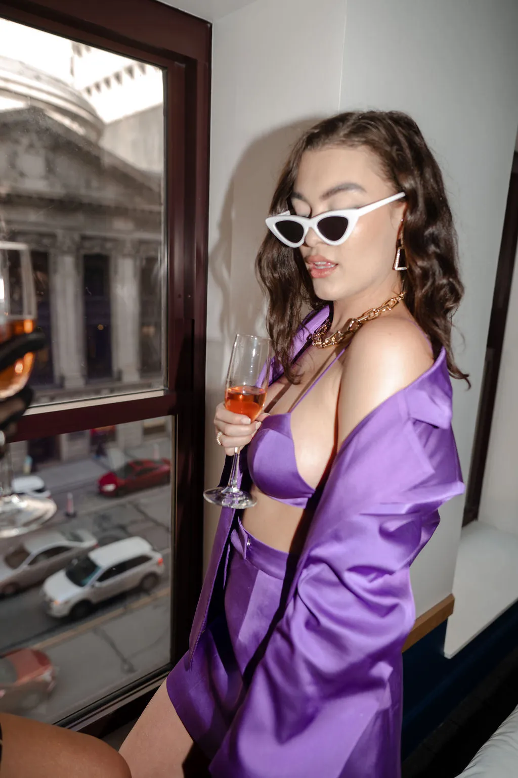 PURPLE BLAZER SET