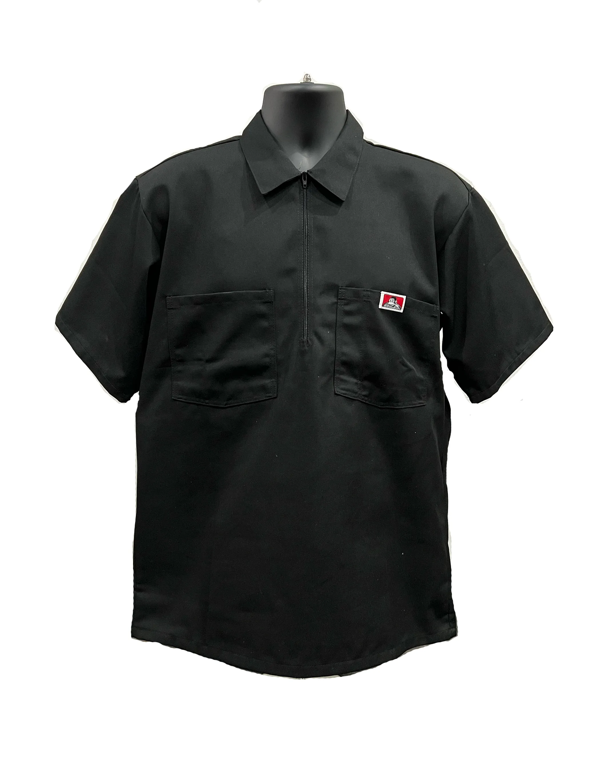 "The Wild One" 1/4 zip work shirt in Black