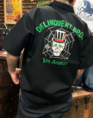 "The Wild One" 1/4 zip work shirt in Black