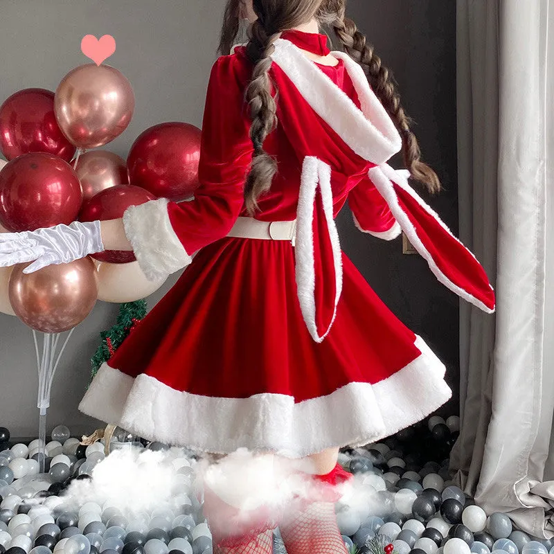 RED BUNNY GIRL CHRISTMAS MAID OUTFIT UB3268