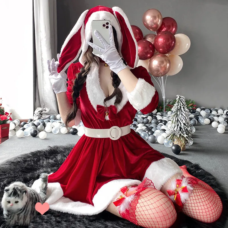 RED BUNNY GIRL CHRISTMAS MAID OUTFIT UB3268