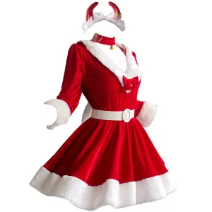 RED BUNNY GIRL CHRISTMAS MAID OUTFIT UB3268
