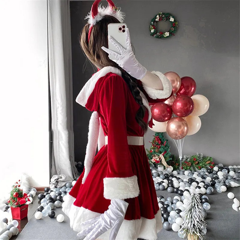 RED BUNNY GIRL CHRISTMAS MAID OUTFIT UB3268