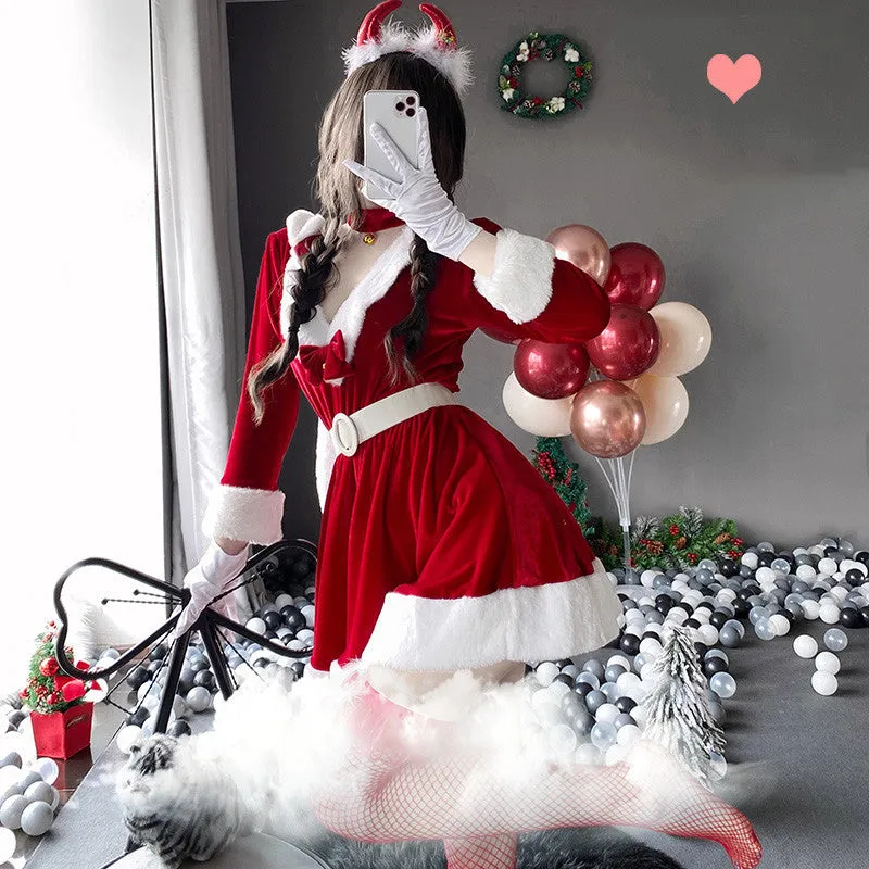 RED BUNNY GIRL CHRISTMAS MAID OUTFIT UB3268