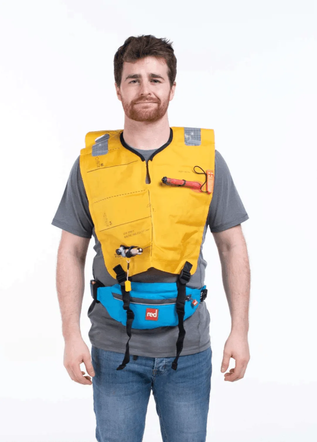Red Paddle Board Airbelt Personal Flotation Device (PFD) Grey