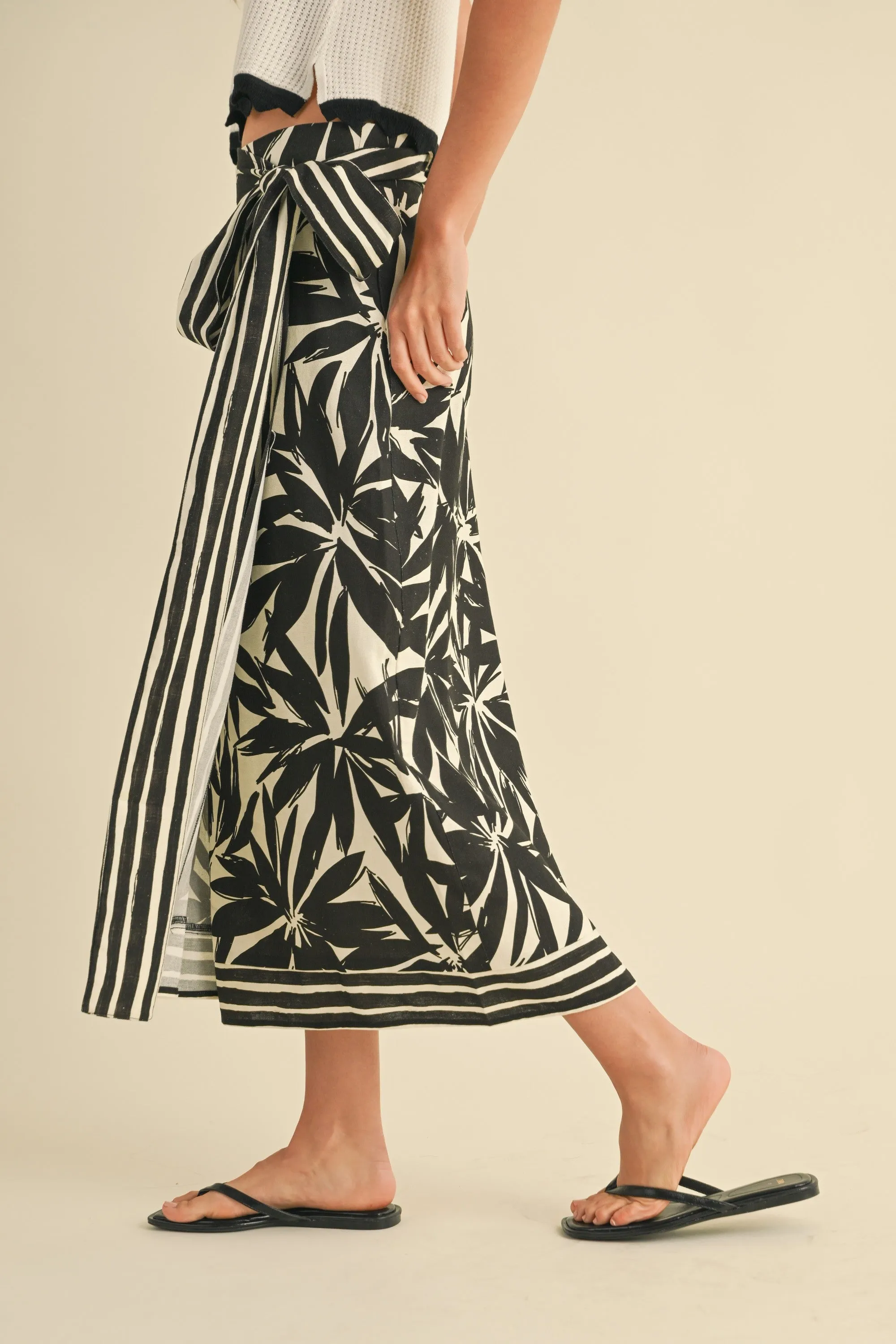RIO FLORAL WRAP SKIRT