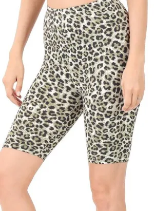 SKYLAR LEOPARD BIKER SHORTS