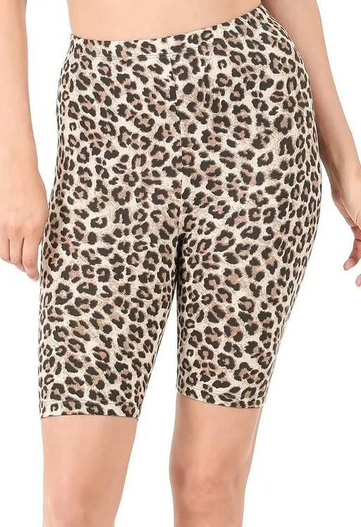 SKYLAR LEOPARD BIKER SHORTS
