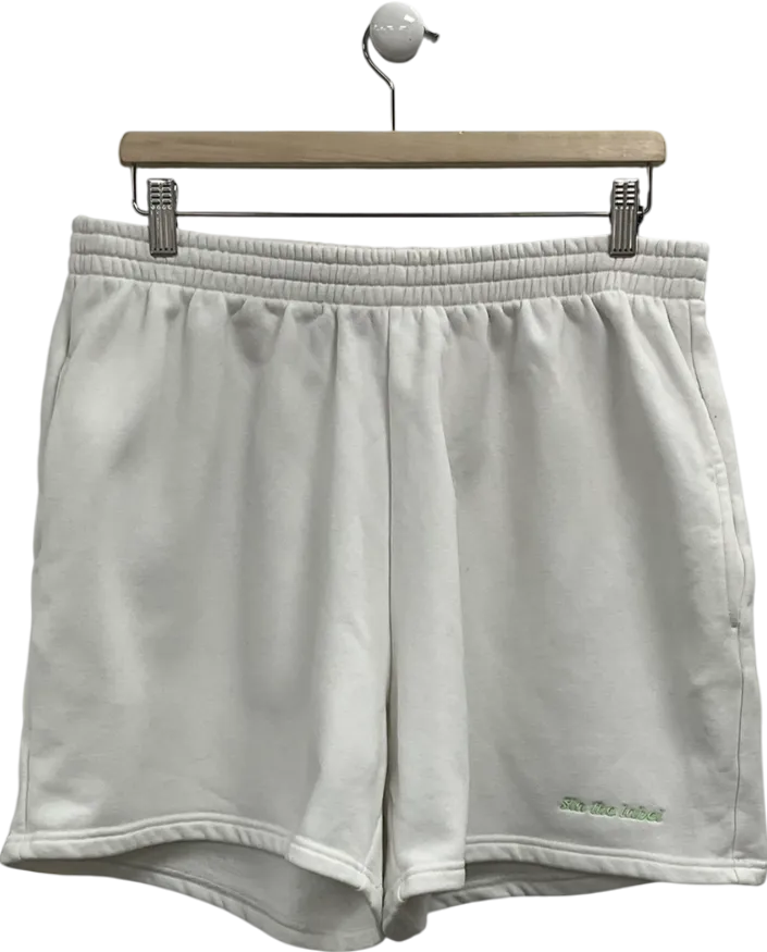 SLA the label White Embroidered Sweat Shorts UK XL