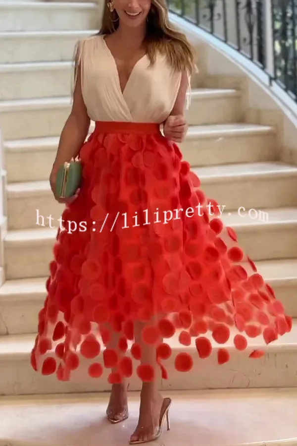 Solid Color Fashionable Polka Dot Mesh Large Skirt Skirt