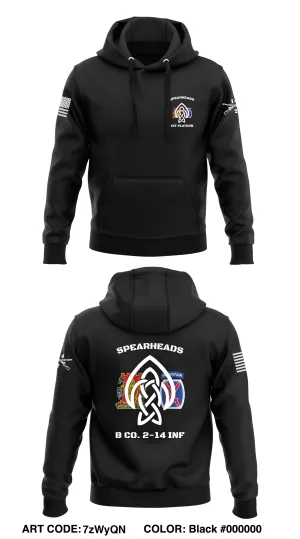 Spearheads 1st Plt B Co. 2-14 INF 1th Mountain Div Store 1  Core Men's Hooded Performance Sweatshirt - 7zWyQN