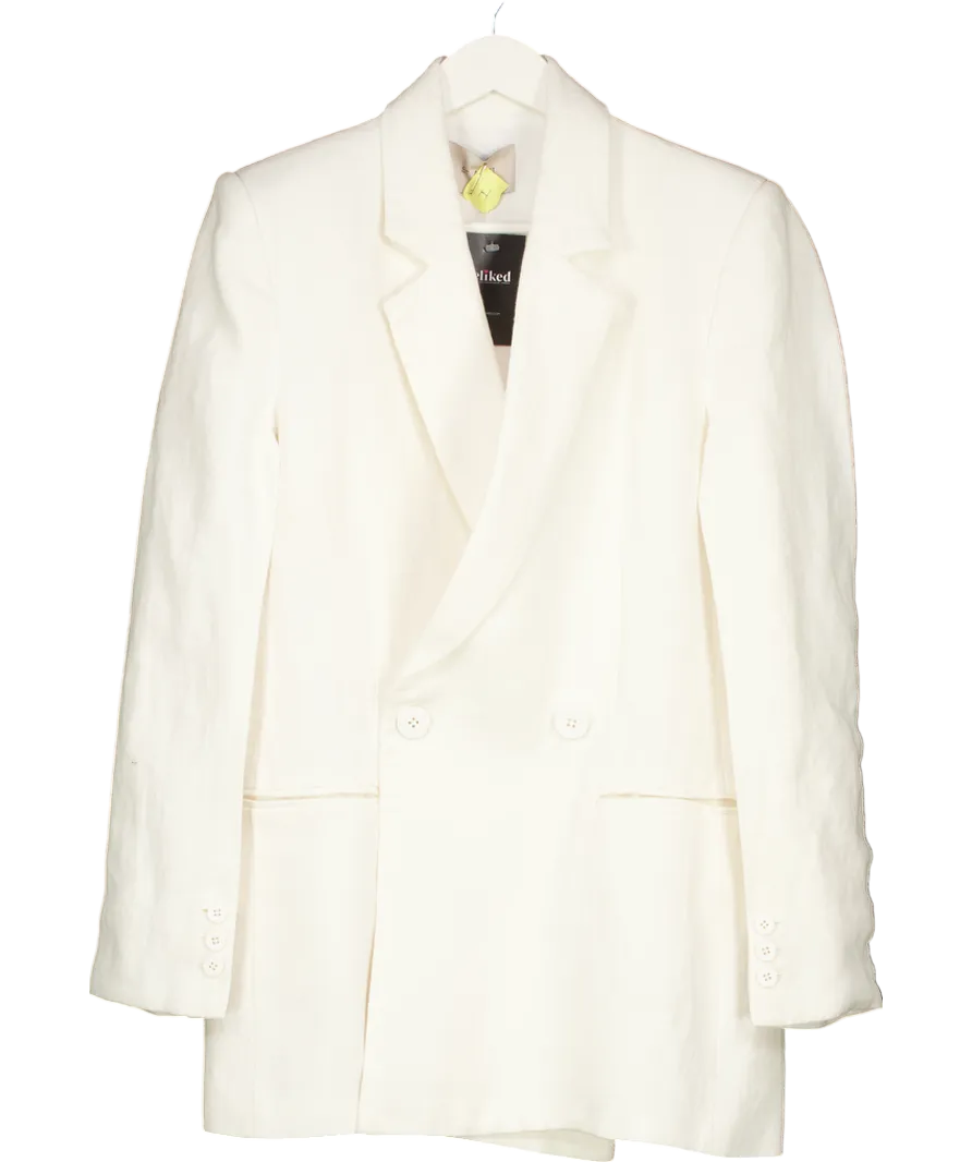 St Agni Cream Linen Split Sleeve Blazer UK S