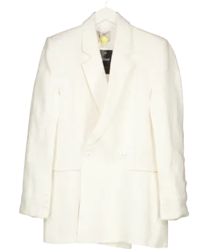 St Agni Cream Linen Split Sleeve Blazer UK S