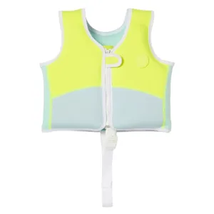 SUNNYLIFE Salty the Shark Swim Vest Aqua - Neon Yellow
