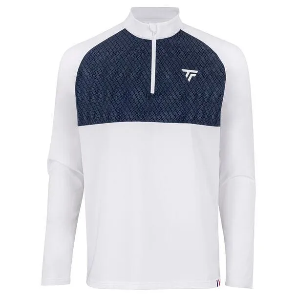 Tecnifibre Mens Thermo Badminton Zipper Longsleeve - White