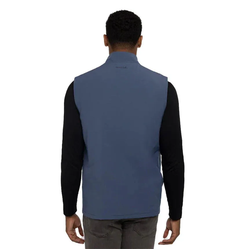 TRAVIS MATHEW FULL ZIP HEATER VEST - VINTAGE INDIGO