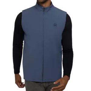TRAVIS MATHEW FULL ZIP HEATER VEST - VINTAGE INDIGO