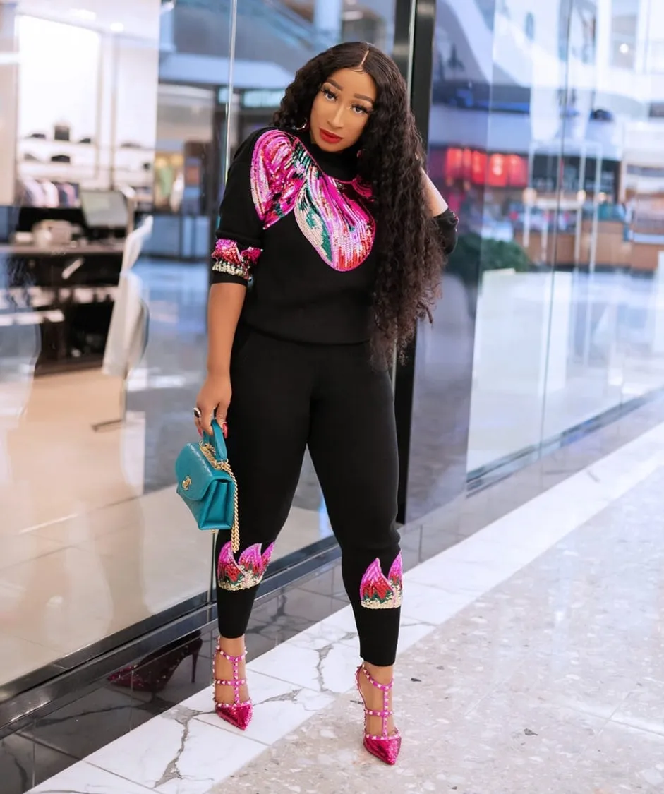 Tulip Springs- 2 pcs Sequin Sweater Tracksuit Set (NEW)