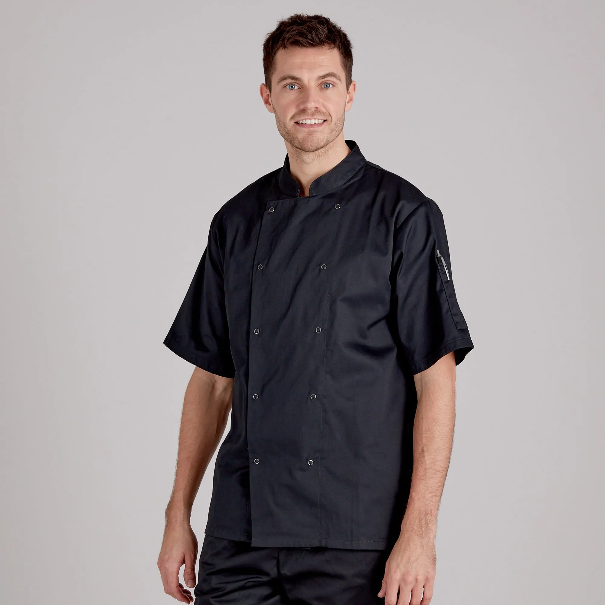 Twin Pack - Professional Chefs Jacket - Short Sleeve - Black