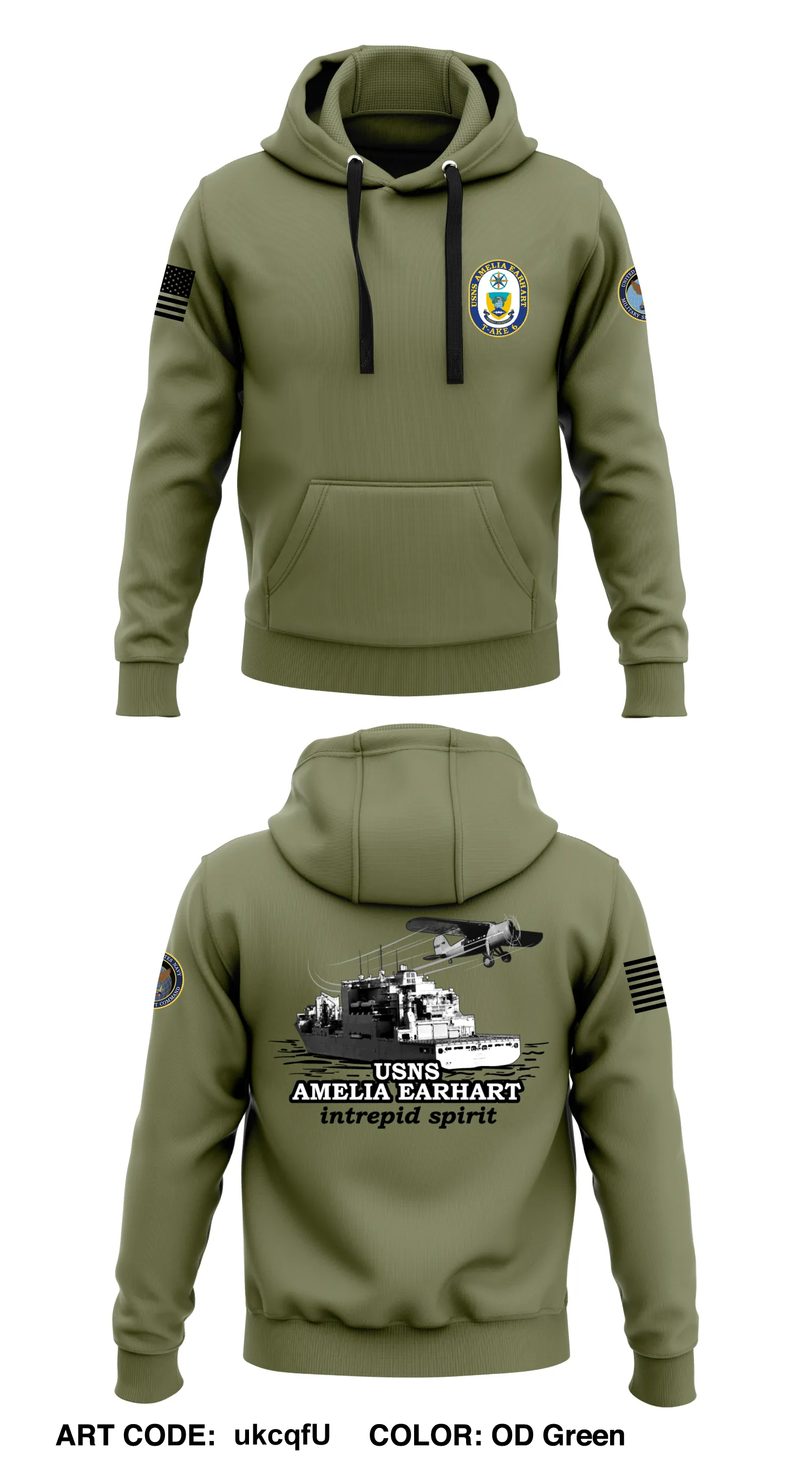 USNS AMELIA EARHART  Core Men's Hooded Performance Sweatshirt - ukcqfU