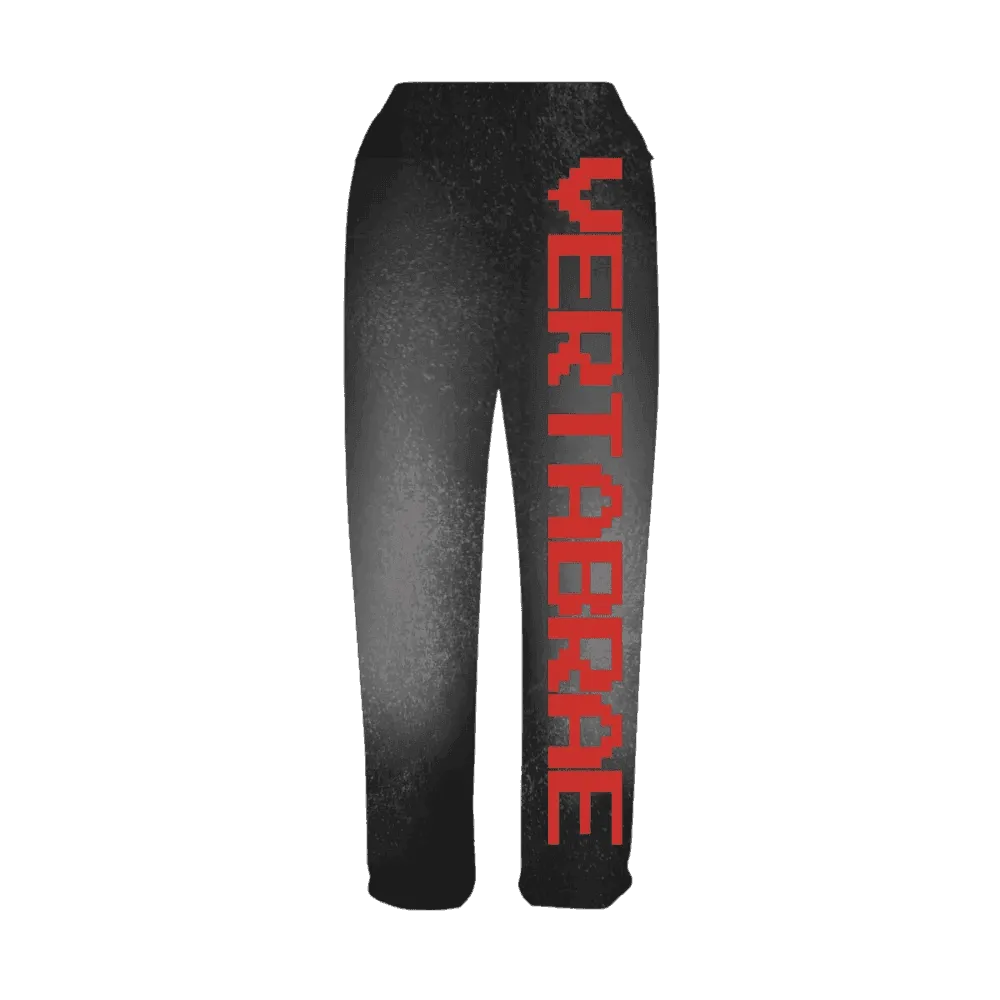 Vertabrae C-2 Sweat Pants Washed (Black & Red)