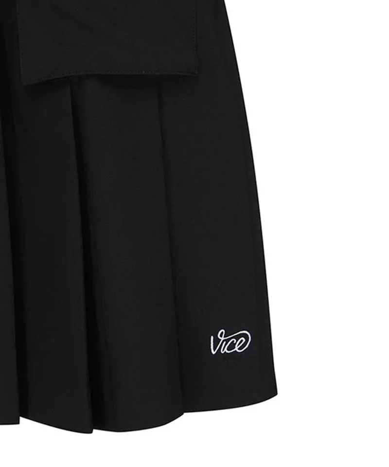 Vice Golf Atelier Women's Cargo Pocket Point Pleats Skirt - Black