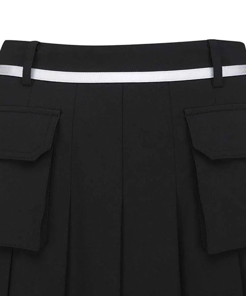 Vice Golf Atelier Women's Cargo Pocket Point Pleats Skirt - Black