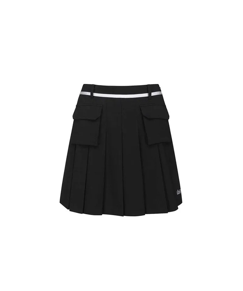 Vice Golf Atelier Women's Cargo Pocket Point Pleats Skirt - Black