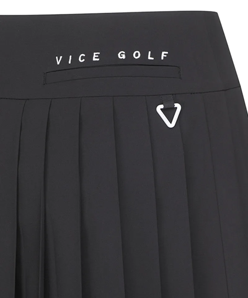 Vice Golf Atelier Women's Orange Scramble All Pleats Skirt - Black