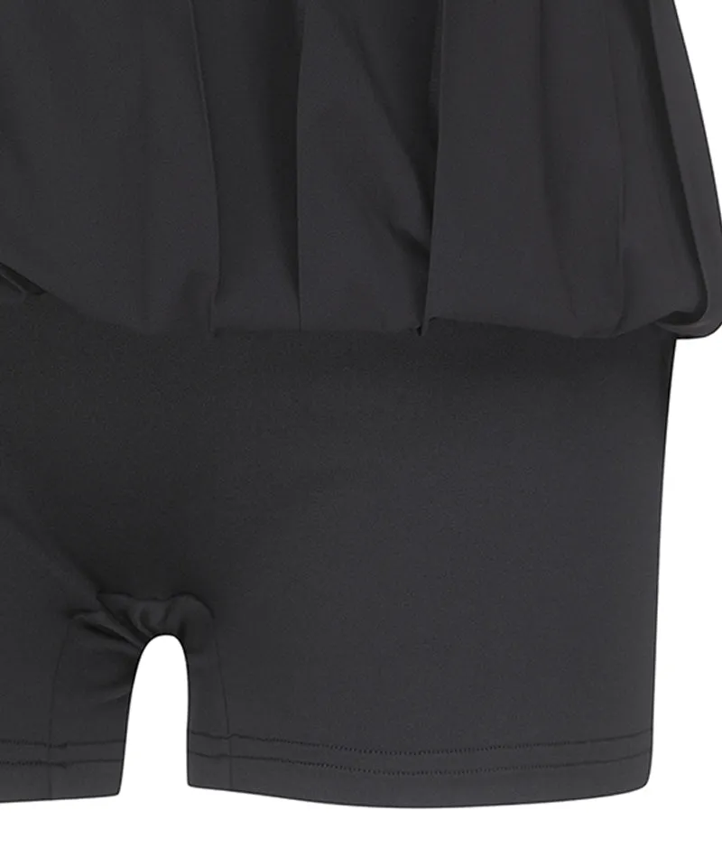 Vice Golf Atelier Women's Orange Scramble All Pleats Skirt - Black