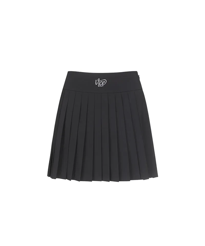 Vice Golf Atelier Women's Orange Scramble All Pleats Skirt - Black
