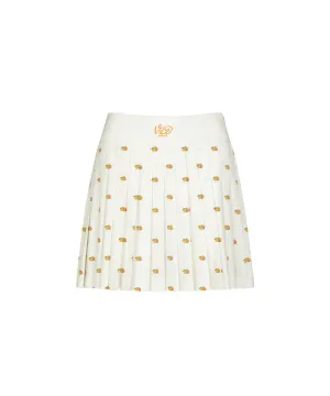 Vice Golf Atelier Women's Orange Scramble All Pleats Skirt - Bone White