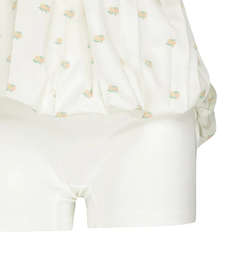 Vice Golf Atelier Women's Orange Scramble All Pleats Skirt - Bone White
