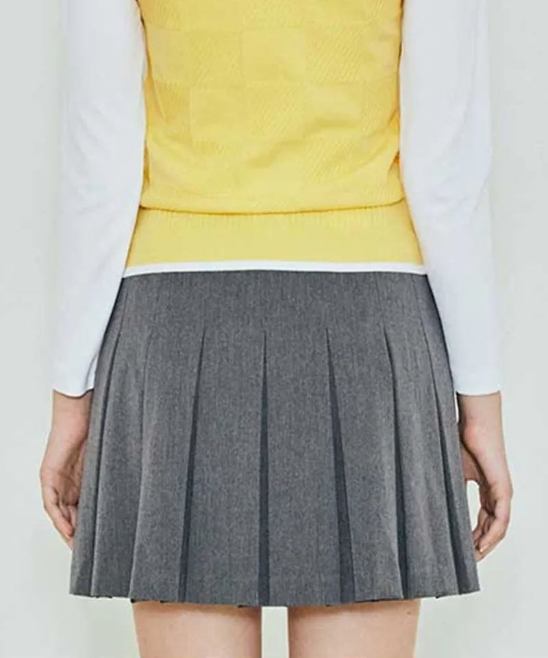 Vice Golf Atelier Women's Pocket Point Back Pleats Skirt - Mellange Gray