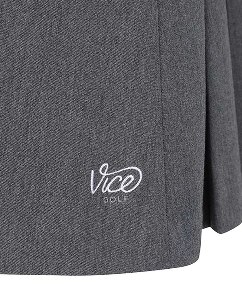 Vice Golf Atelier Women's Pocket Point Back Pleats Skirt - Mellange Gray