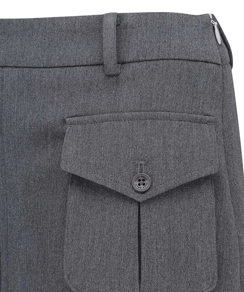 Vice Golf Atelier Women's Pocket Point Back Pleats Skirt - Mellange Gray