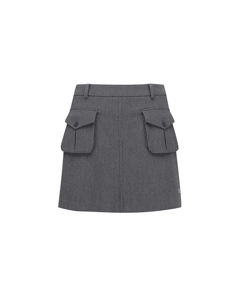 Vice Golf Atelier Women's Pocket Point Back Pleats Skirt - Mellange Gray
