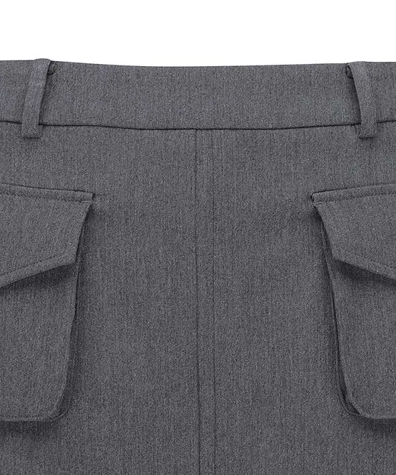 Vice Golf Atelier Women's Pocket Point Back Pleats Skirt - Mellange Gray
