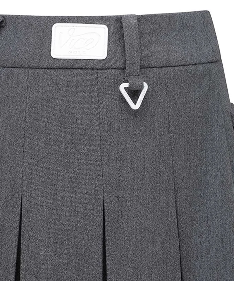 Vice Golf Atelier Women's Pocket Point Back Pleats Skirt - Mellange Gray