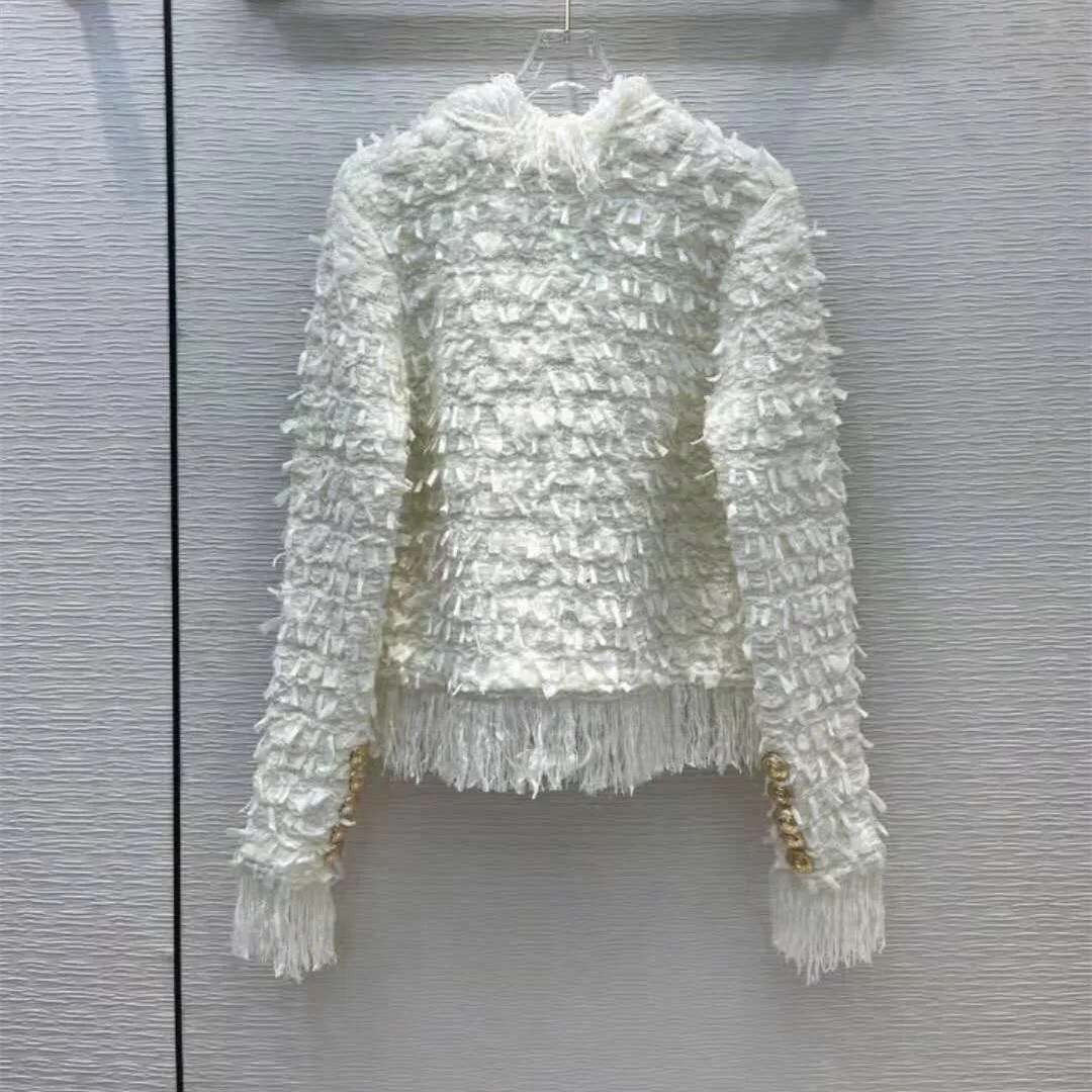 Women's O-neck Tassels Knitted Jackets