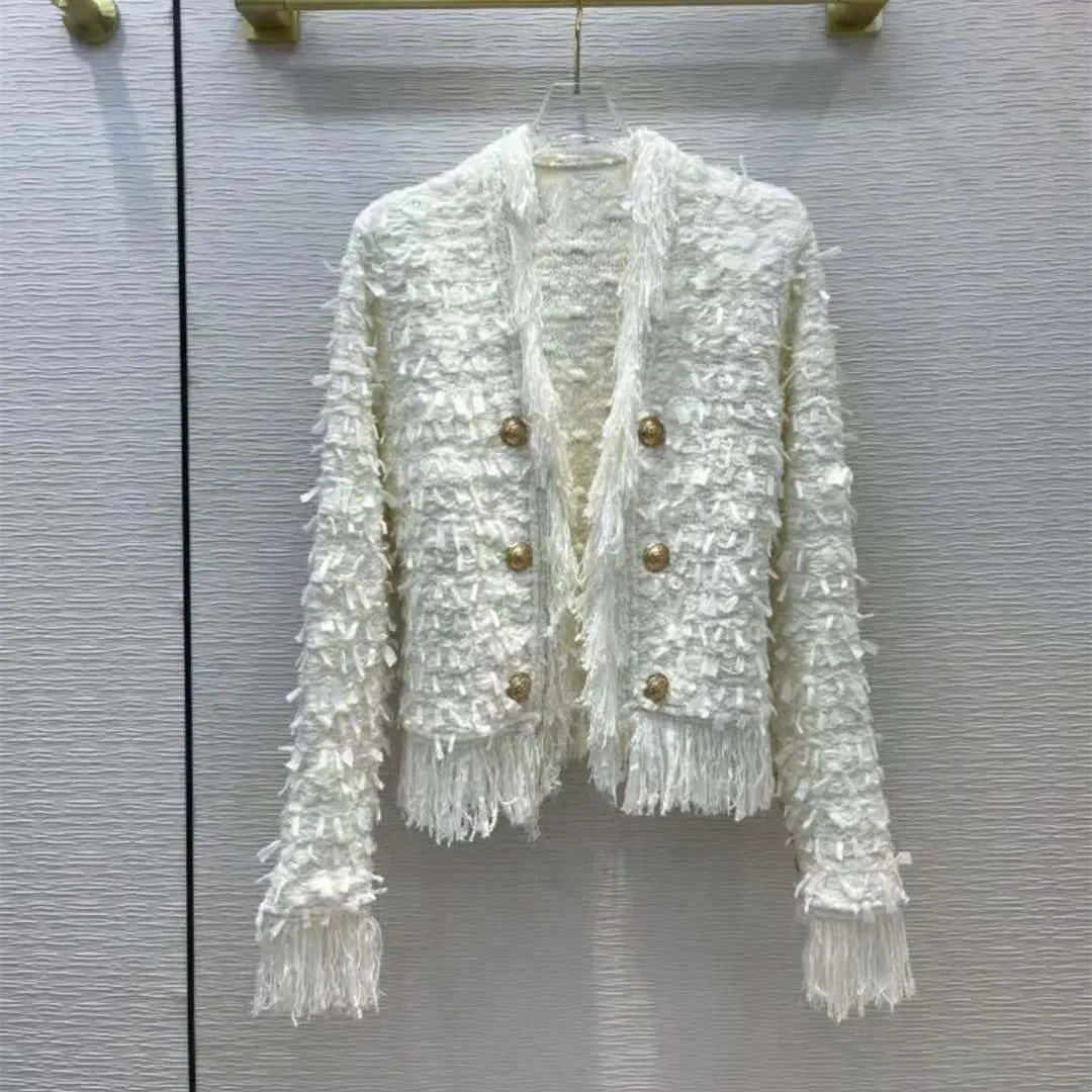 Women's O-neck Tassels Knitted Jackets